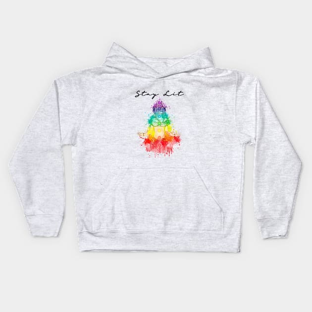 Stay Lit Chakra Woman 7 Chakras - Chakra Shine Kids Hoodie by Chakra Shine